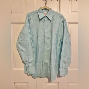 Brooks Brothers Original Polo Shirt Sky Blue Button Down Cotton Large
